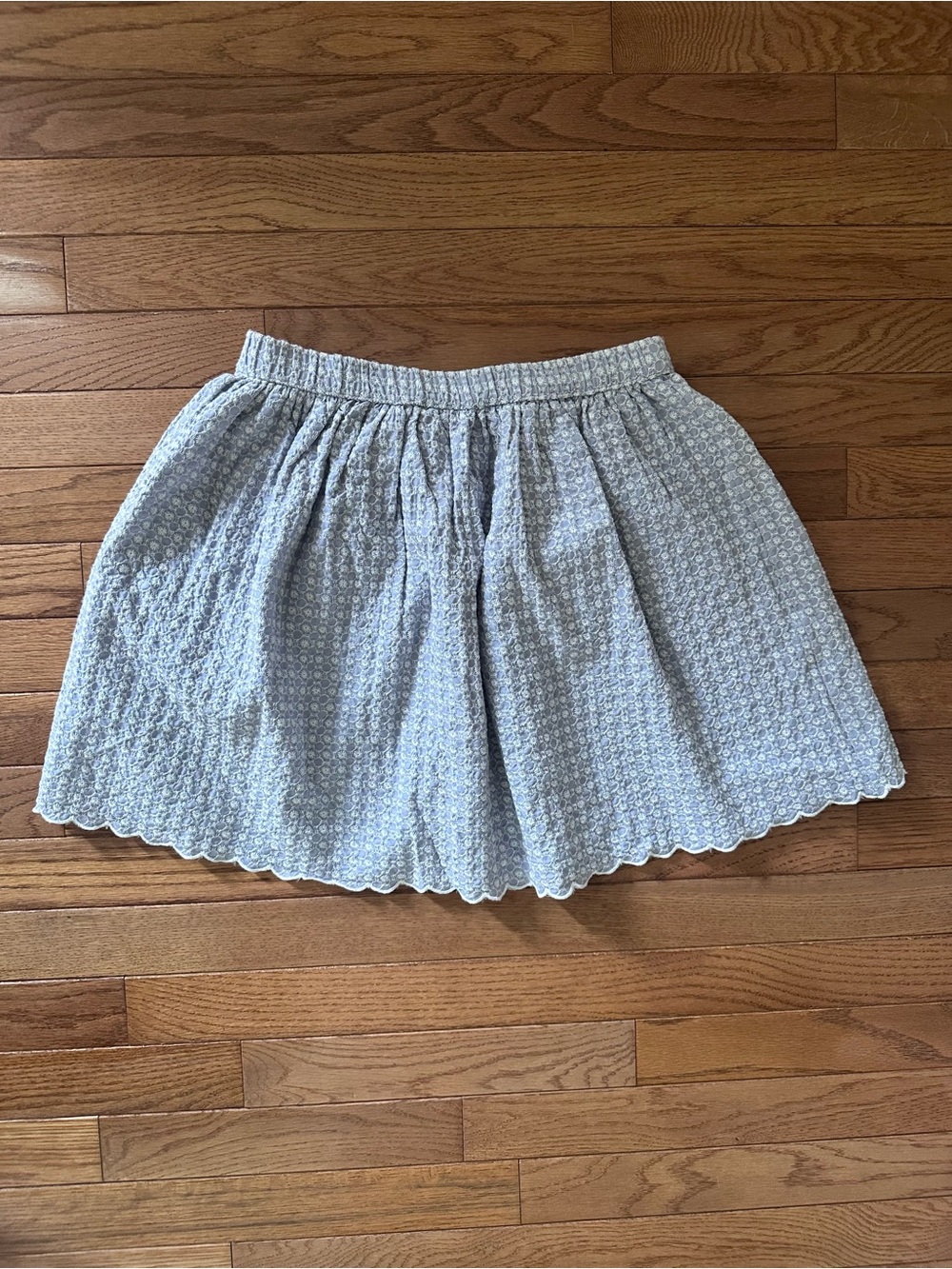 Gymboree girls skirt periwinkle blue white Scalloped Skirt size large 10/12 EUC